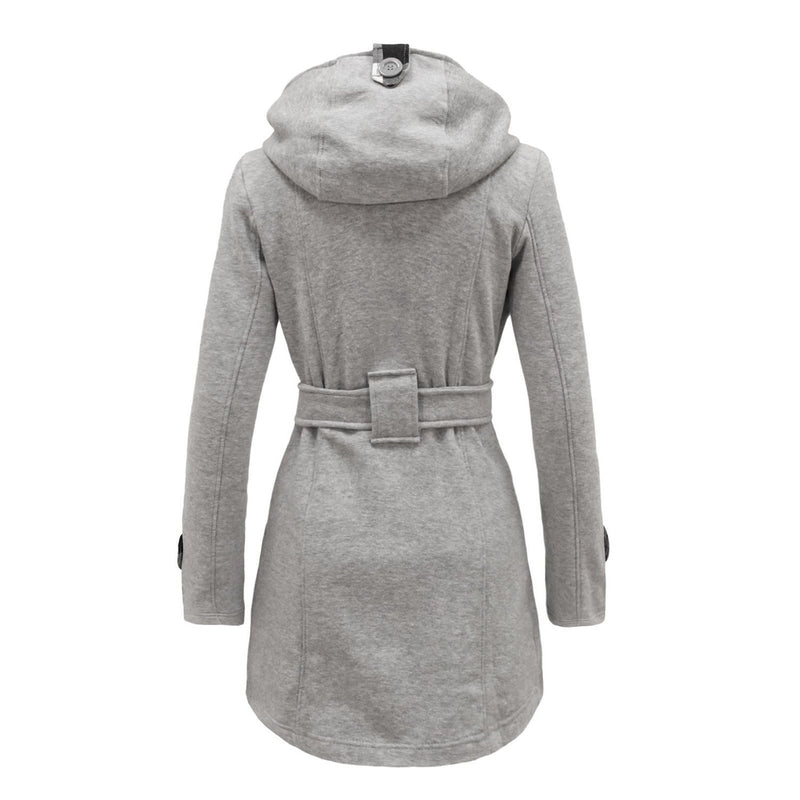 Plus Size Double Breasted Long with Belt Hooded Coat – Oh Yours Fashion