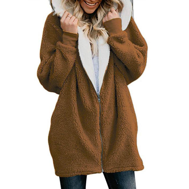 hooded teddy coat womens