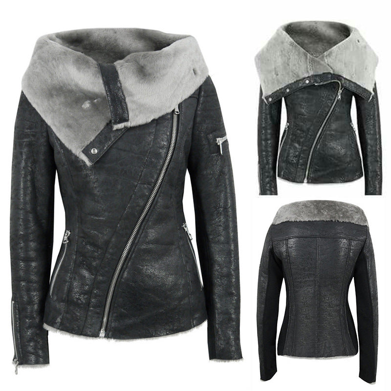 oblique zipper jacket