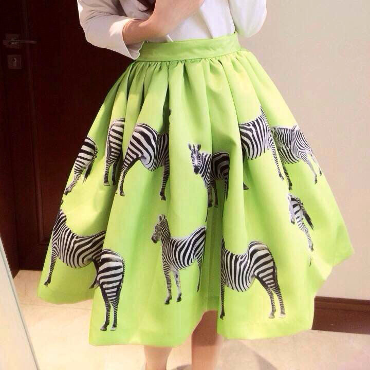 Download Print Animal Zebra Pleated Double-layer Flared Short Tutu ...