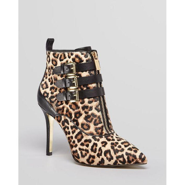Leopard Pointed Toe Zipper Stiletto High Heels Short Boots – Oh Yours ...