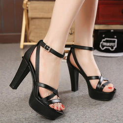 peep toe high heel sandals