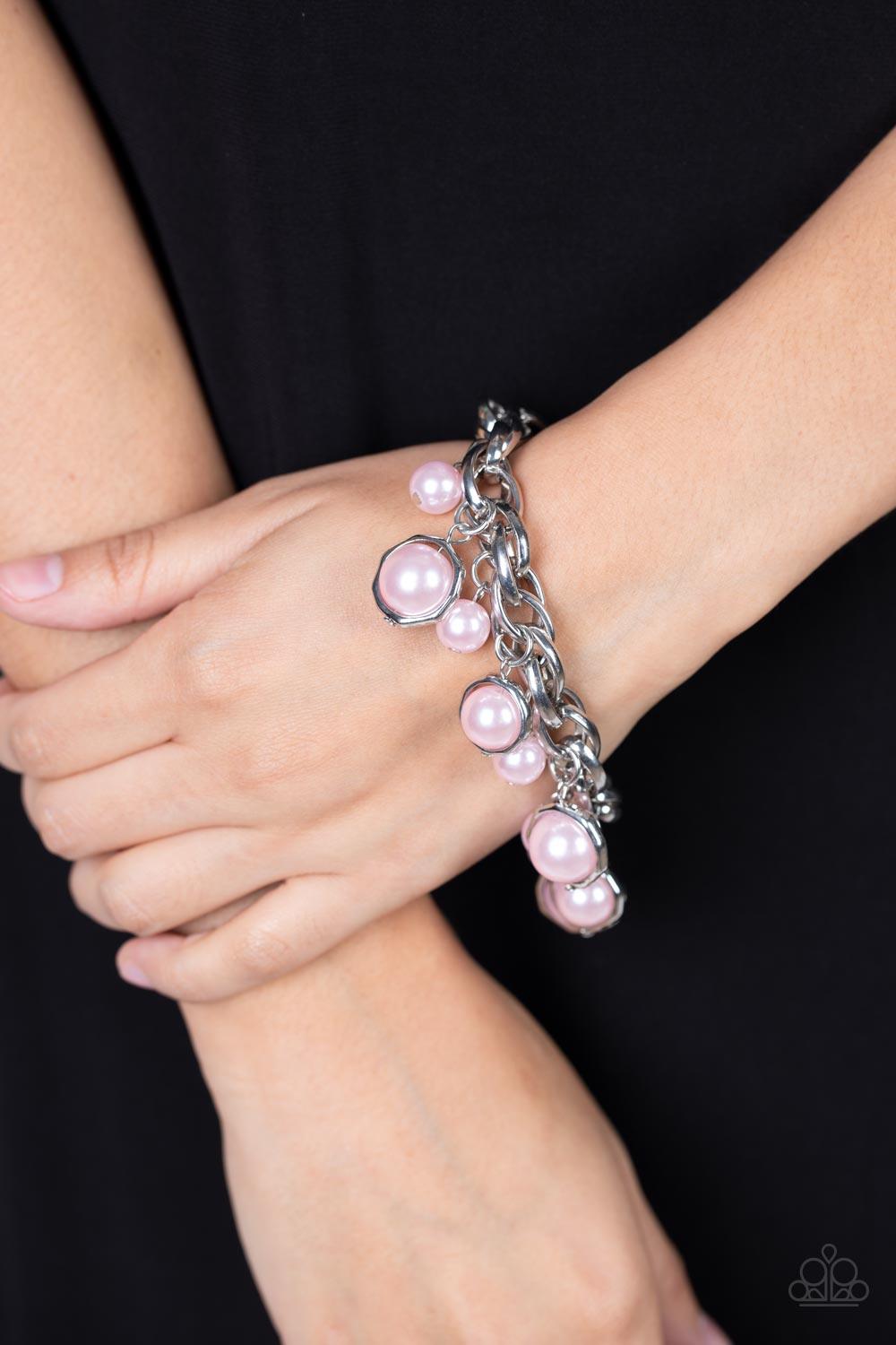 Paparazzi Accessories - Orbiting Opulence - Pink Bracelet -Suz-Bling-Shop