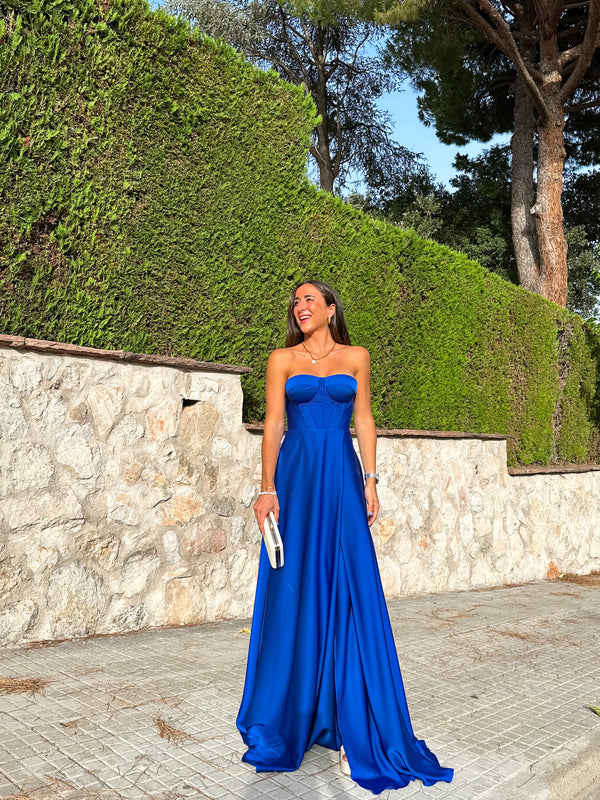Vestido barco asimétrico azul – Sorellas The Brand Barcelona S.L