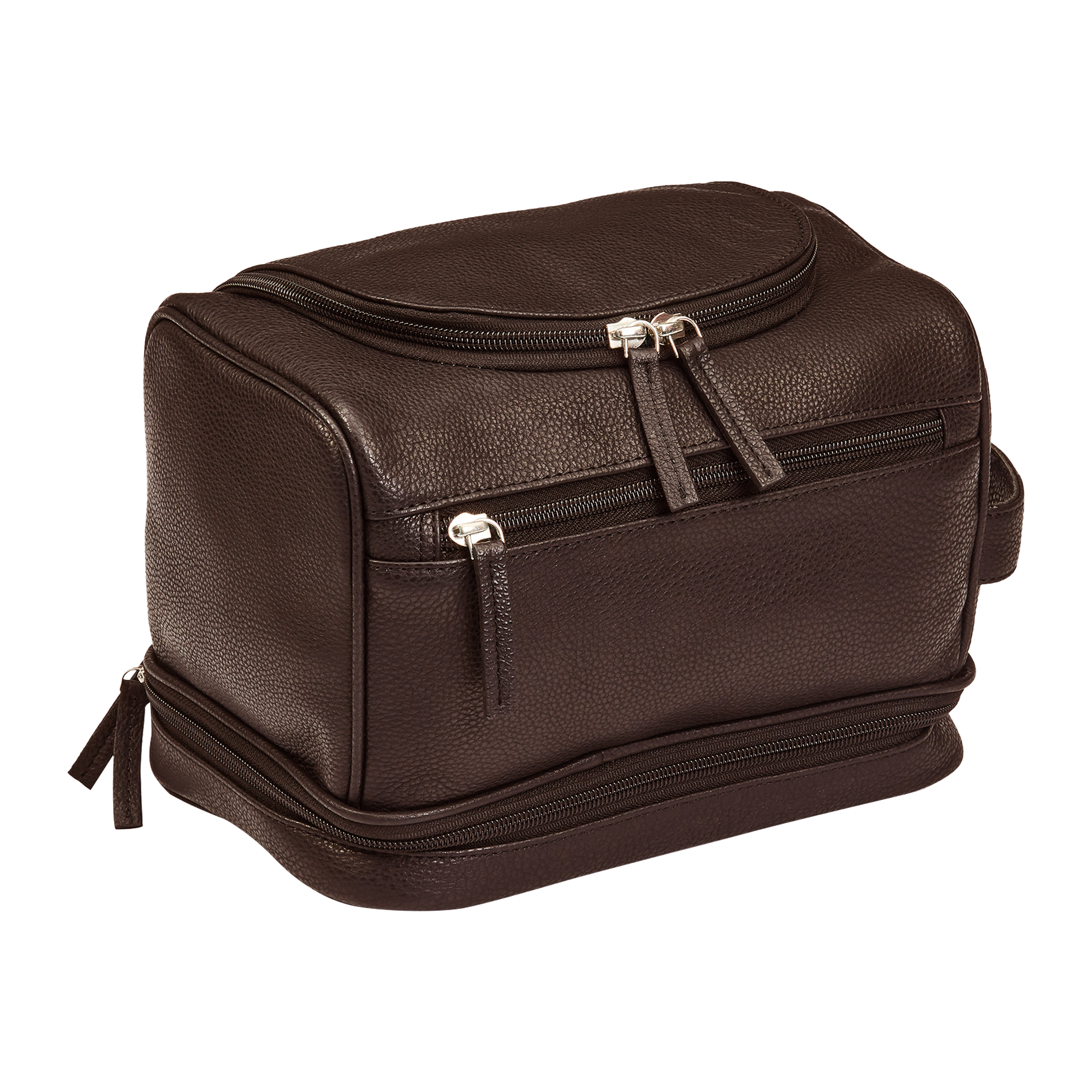 Heritage Leather Doc Electronics Organizer Toiletry Kit Hickory