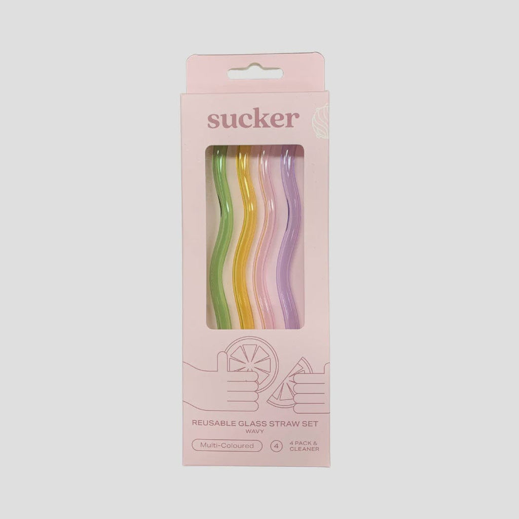 Eco Suckers - Pack of 4 Glass Straws