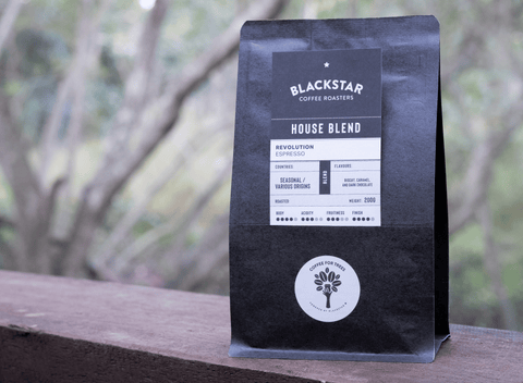 A bag of House Blend coffee by Blackstar Coffee Roasters