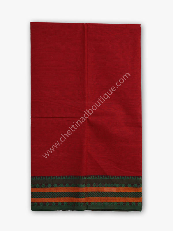 fcity.in - Chettinad Cotton Saree Copper Zari Border Plain Saree With Blouse