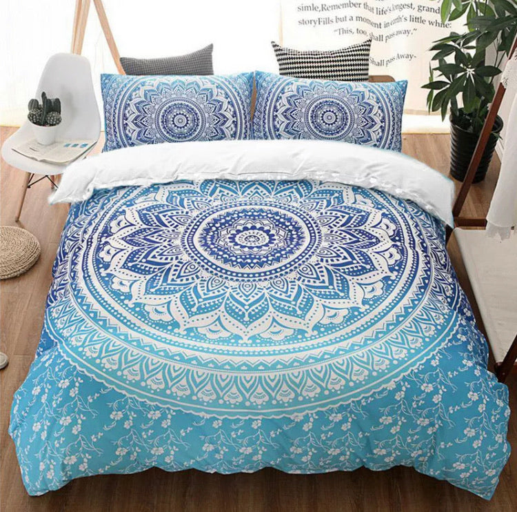 blue single bed quilt cover