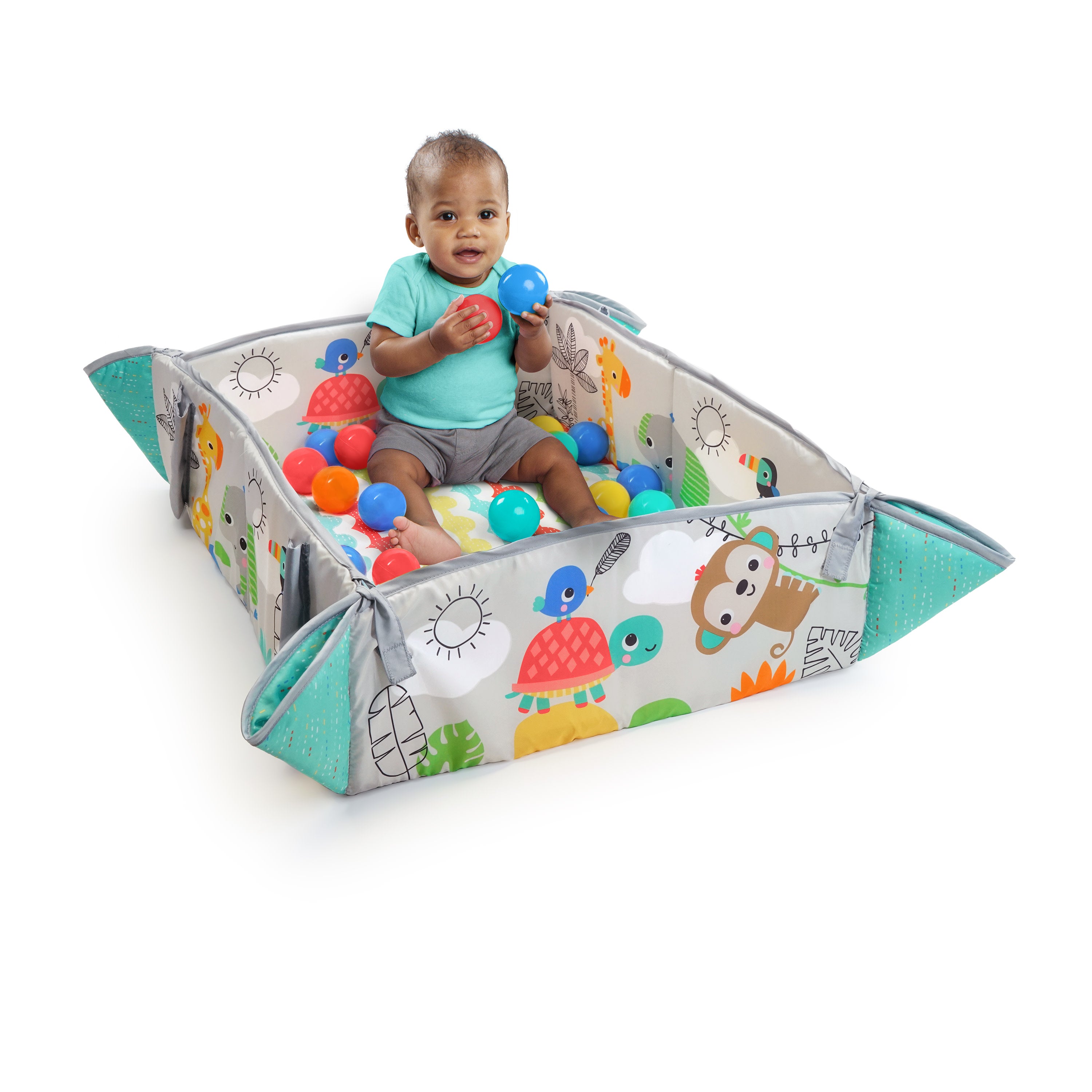 saltar Accidental Aptitud Bright Starts 5-in-1 Your Way Ball Play Baby Activity Gym & Ball Pit,  Totally Tropical – Kids2 Inc