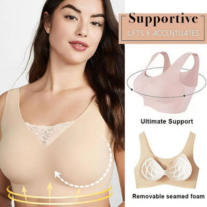 ROSY BRA – Seamless Plus Size Elastic Comfort Lace Vest Bra (From M To 7XL)
