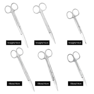 14cm/16cm/18cm Medical Stainless Steel Veterinary Surgical Scissors Straight Curved Tip Head Pet Animals Farming Tools - Remote Practice Managers
