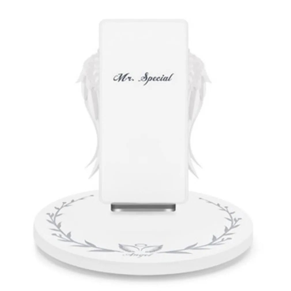 Creative Angel Wings Wireless Charger QI Wireless Charger 10W Fast Charge Vertical Mobile Phone Wireless Charger