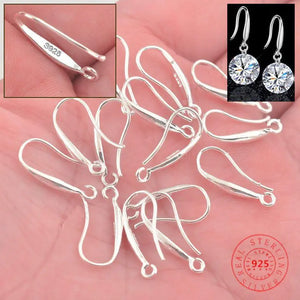 100Pcs Lot DIY Making Jewelry Earring Findings 925 Sterling Silver Ear Hook Earwires Accessory For Crystal Women's Gift - Remote Practice Managers