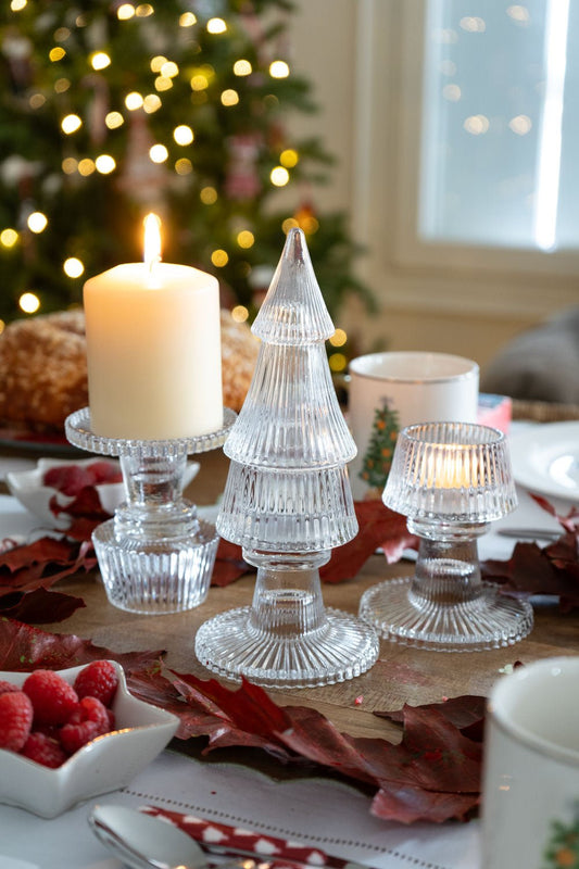 Portavelas De Cristal Con Tapa Con Diseño De Árbol Transparente - Cristina Oria