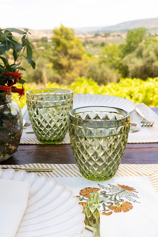 Vaso Cristal Verde Rombos - Cristina Oria