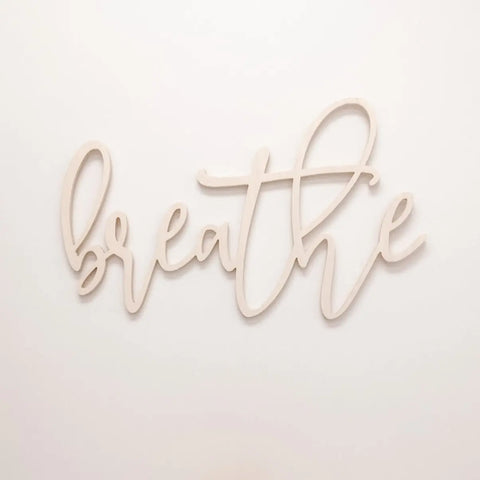 Breathe wooden script font, custom wooden words