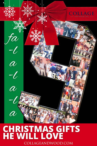 Football Christmas present, christmas gifts for football lovers, things for football players that they will love to receive under the tree! From the original athlete's gift shop, CollageandWood.com!