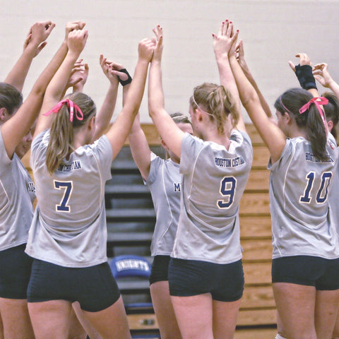 Senior Volleyball Players Huddle On Senior Night (Source Unknown)