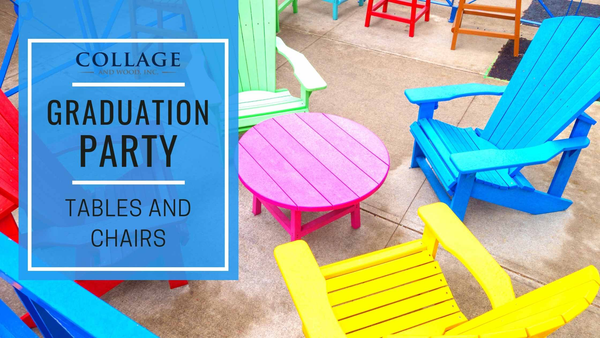 Who said your graduations decorations can't be colorful and fun? Like these brightly colored adirondack chairs!?