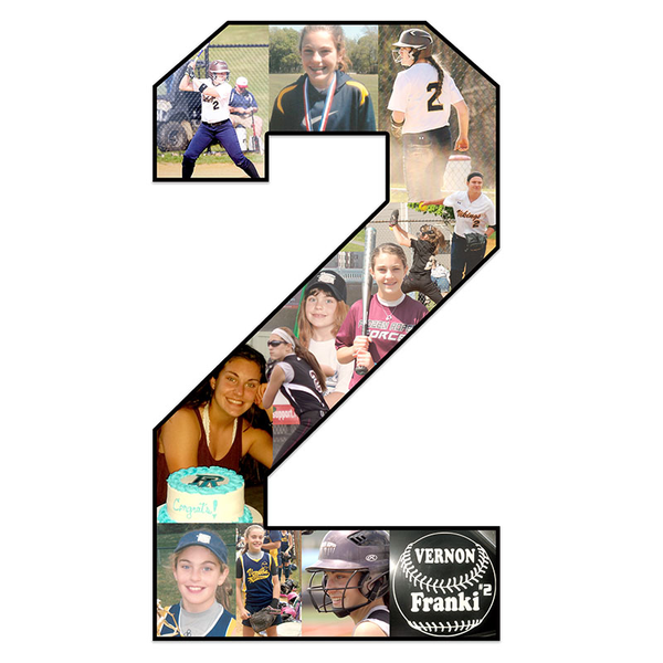 Senior Softball gifts for the whole team: Custom photo collages like this #2.