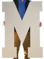 Use CollageandWood.com's giant letters to decorate inside and outside at your Senior Night. Pictured is a 36 inch letter "M."