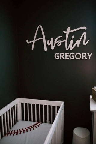 decorate wood letters, create a custom nursery name wall for your baby's nursery