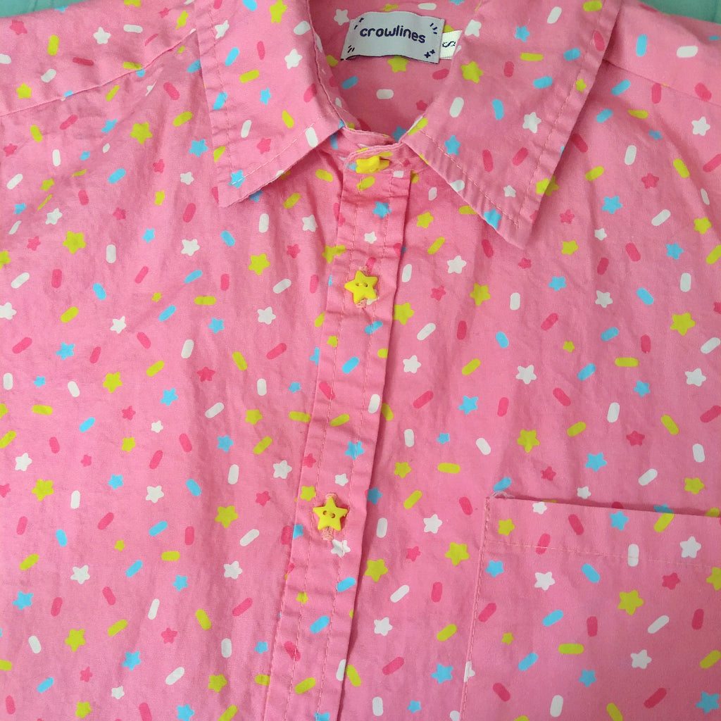 PREORDER (ETA October) Strawberry Sprinkle Button Up Shirt | crowlines