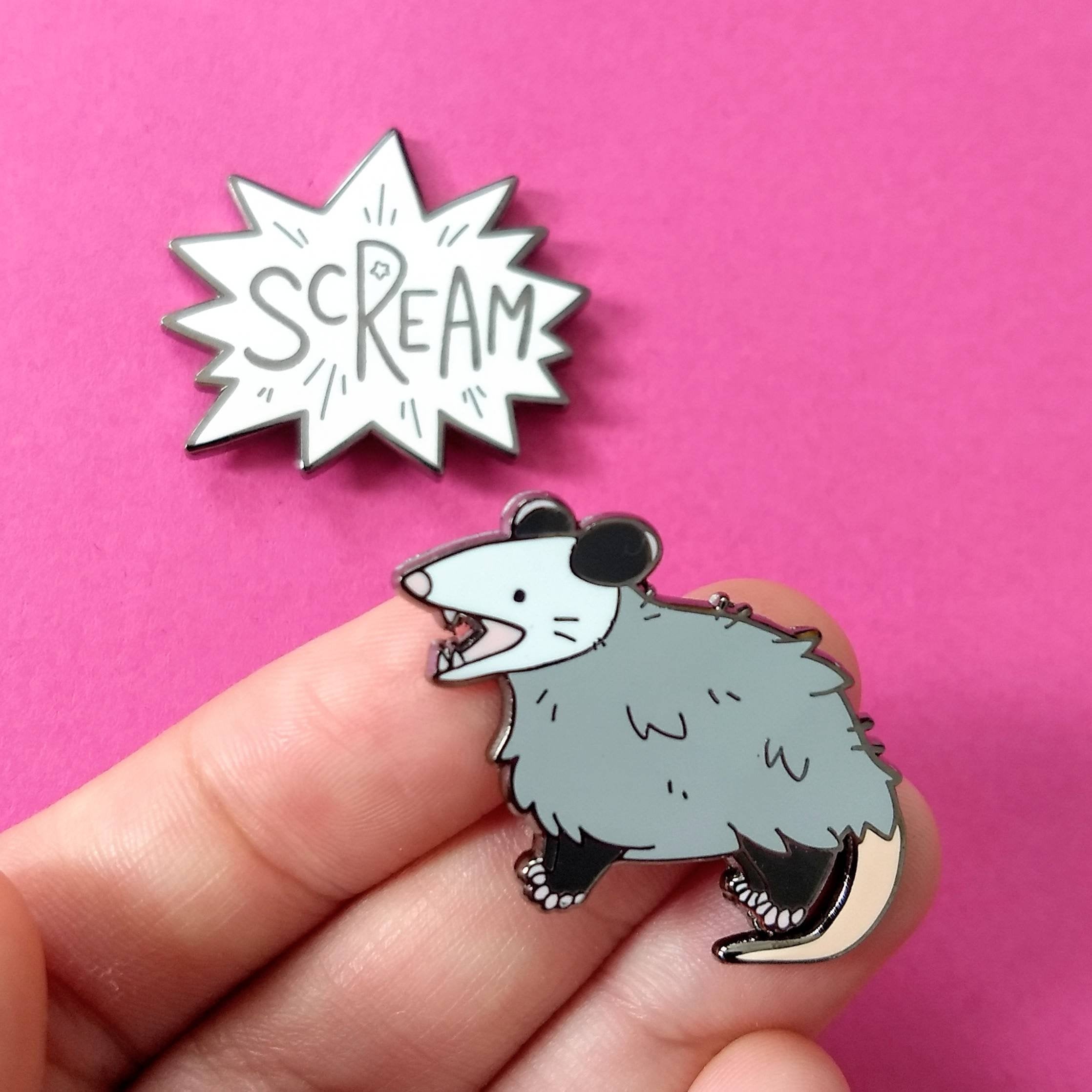 Screaming Opossum Enamel Pin Selection Needed Crowlines