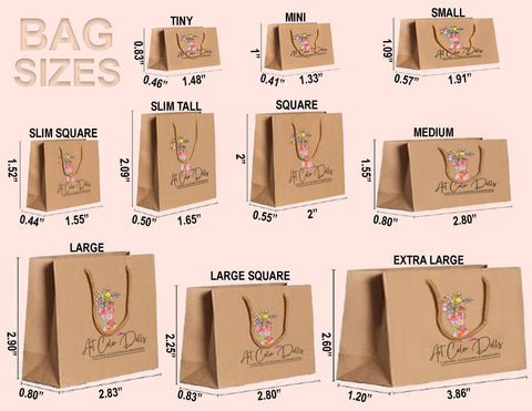 MINIATURE SHOPPING BAG STYLES 1 to 9