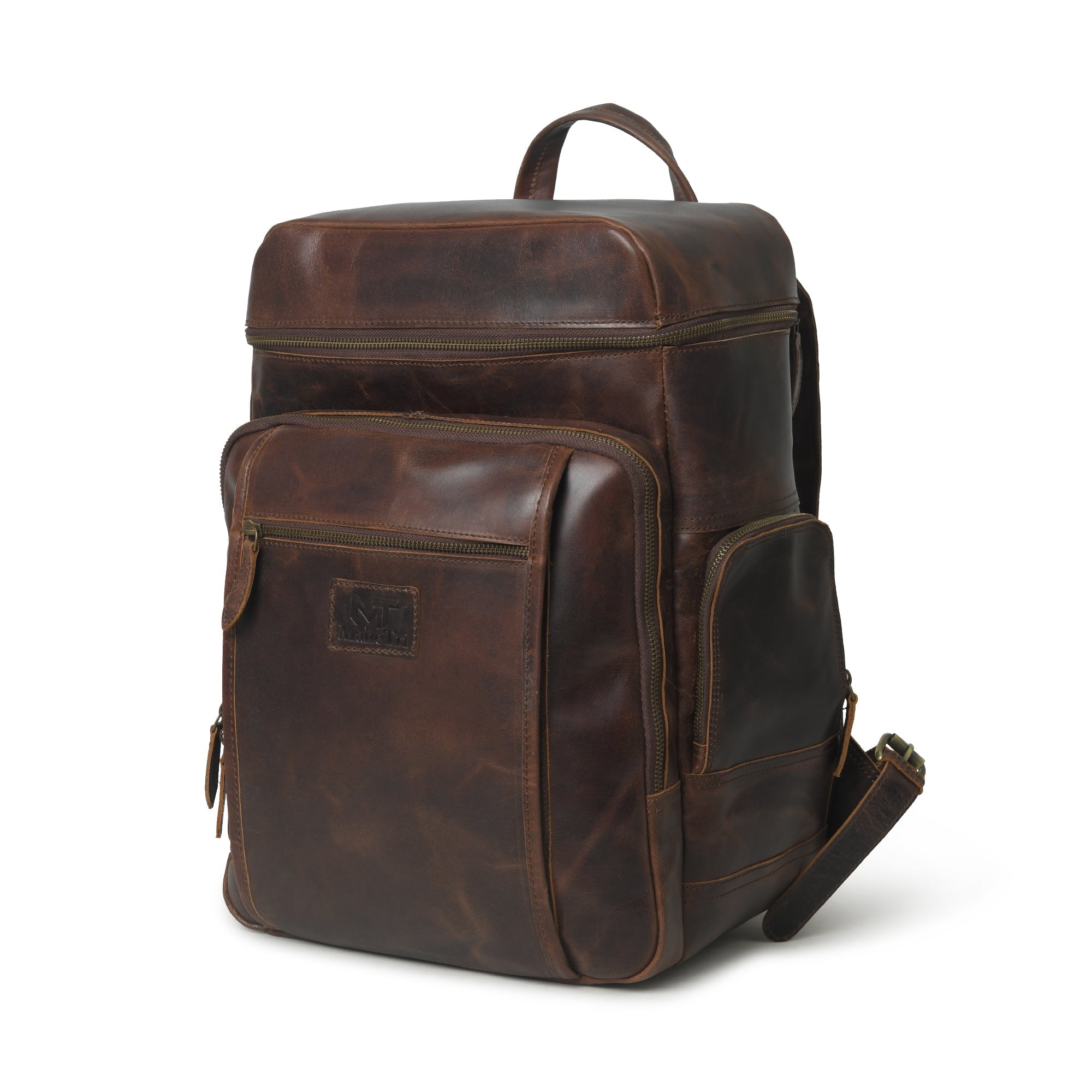 Alpha Brown Leather Backpack – MaheTri LLC