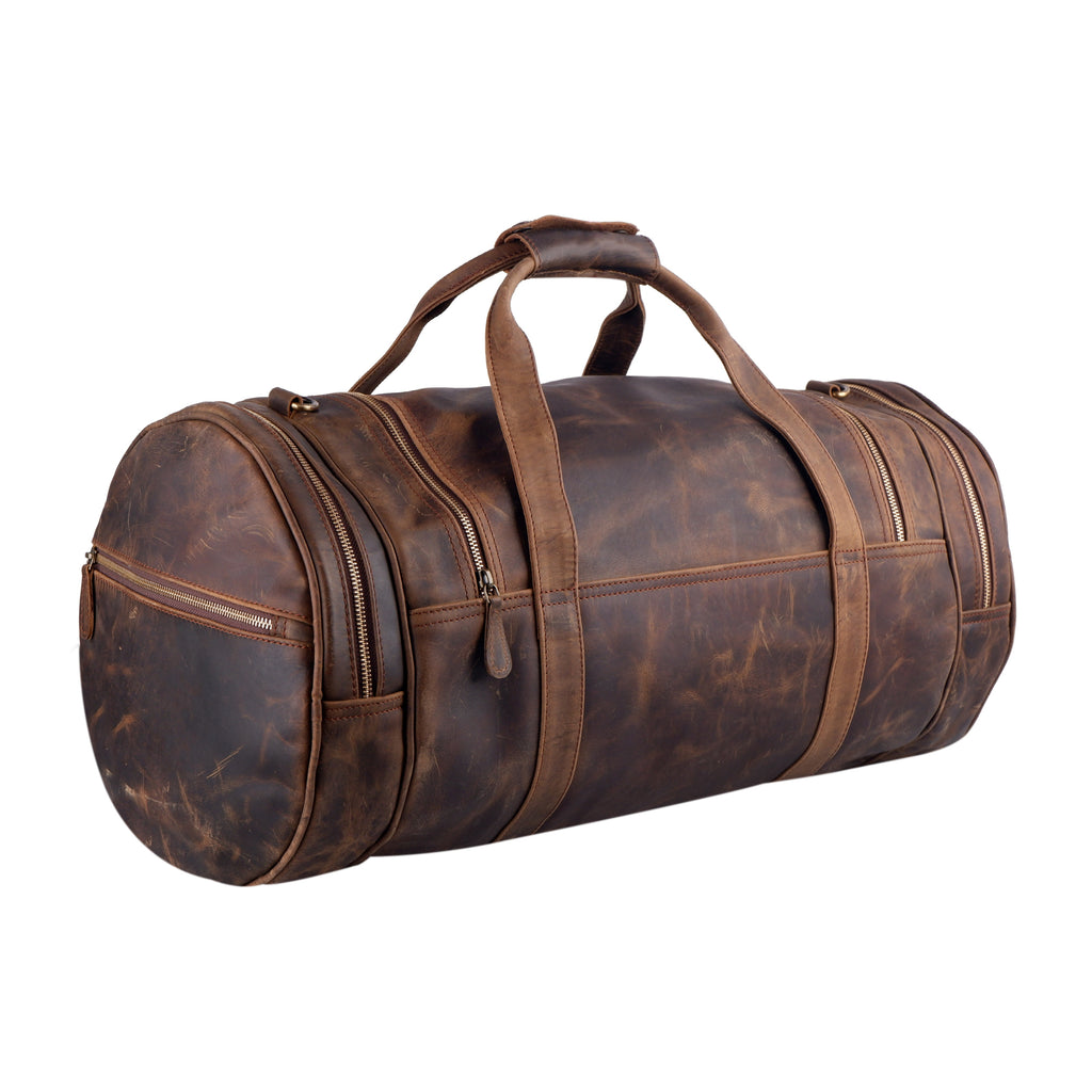 No. 39: The Roughneck - Large Buffalo Leather Roll-top Duffle Bag / Ho