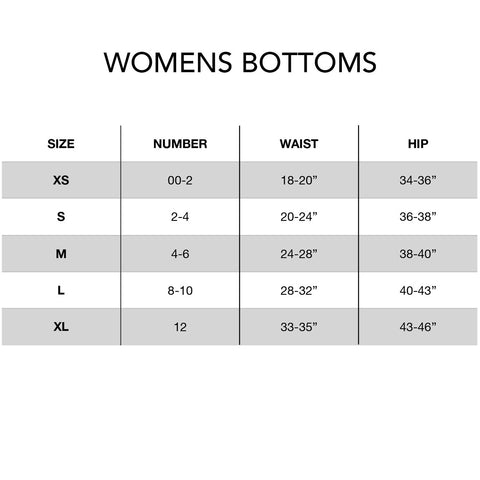 Women's Size Chart - Wild South Apparel