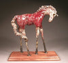 Copper Red Raku Horse Sculpture 