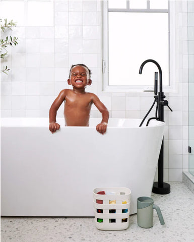 happy kid in bathtub