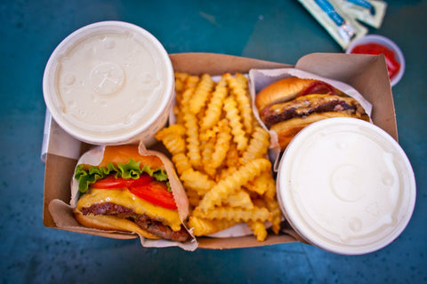 hamburger and fries