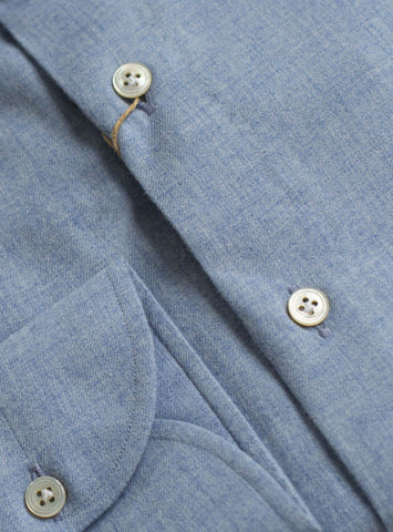 Luxury Cashmere Cotton Shirt, Handmade close up buttons and pocket