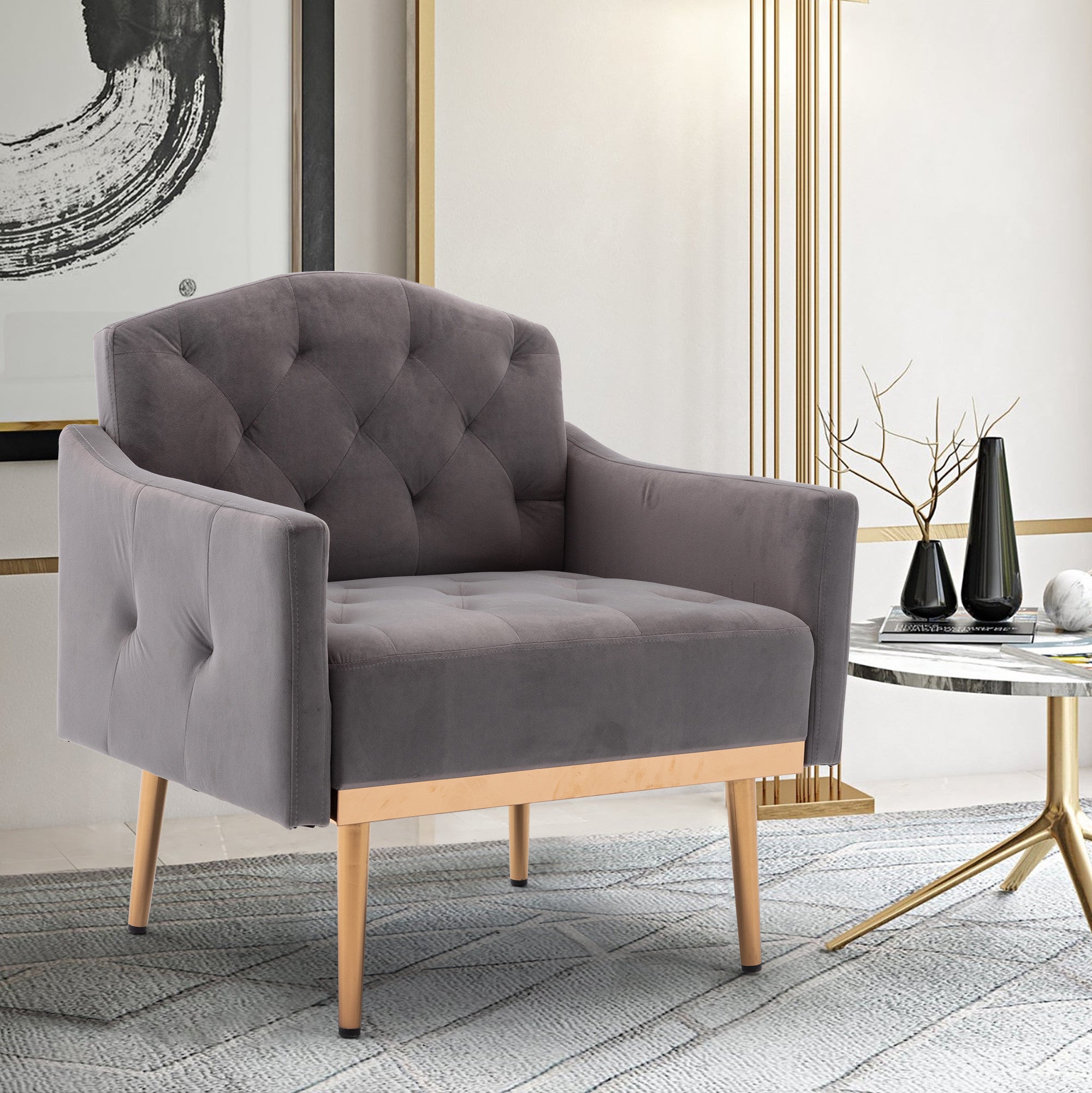 single sofa chair grey