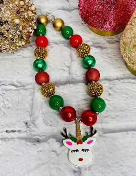 Reindeer Unicorn Chunky Necklace