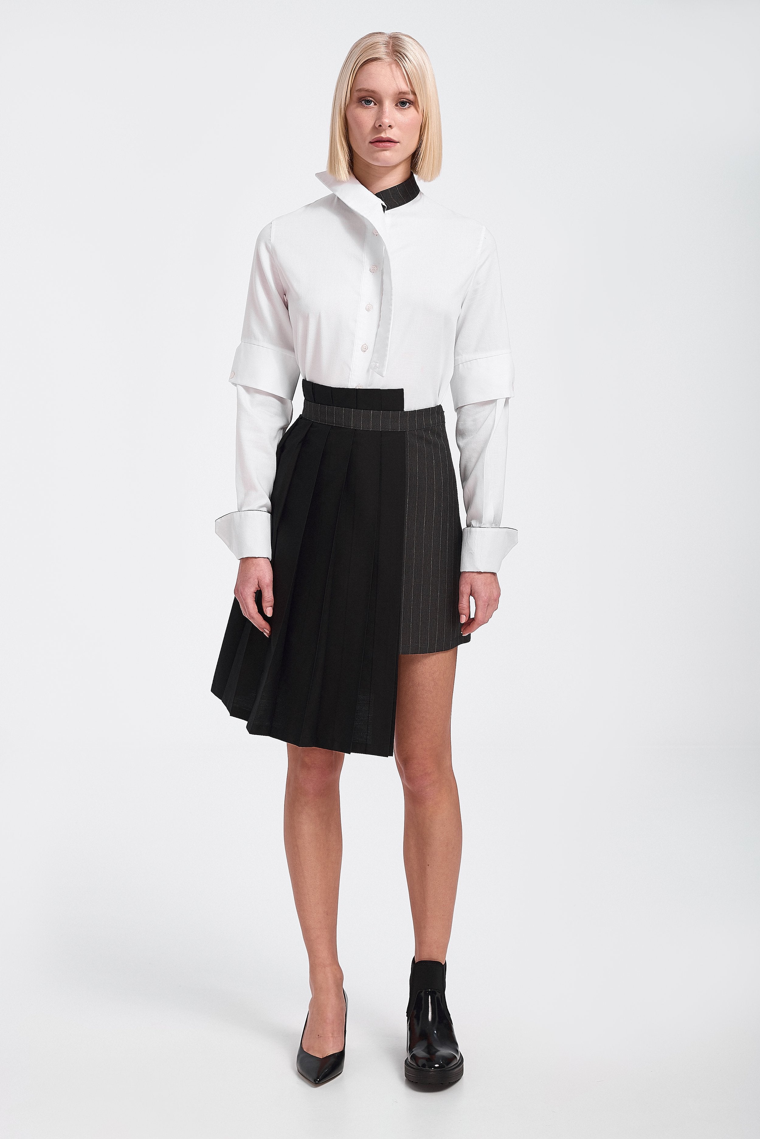 Skirt, half pleated asymmetric – Maria 