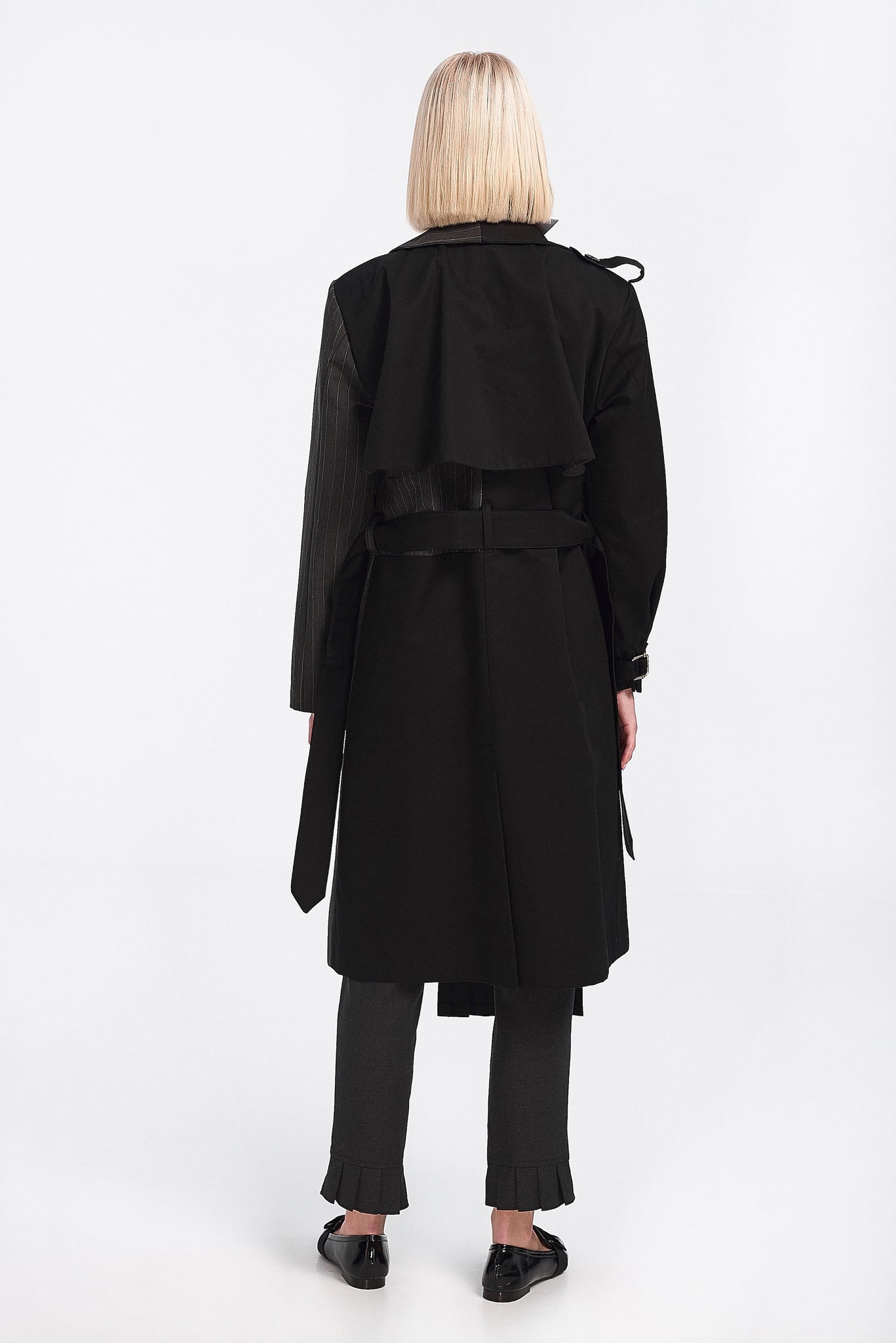 Deconstructed Trench Coat belted and double-breasted – Maria Bartzoka