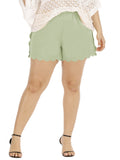 Plus Solid Color Versatile Casual Pants Wavy Loose Shorts