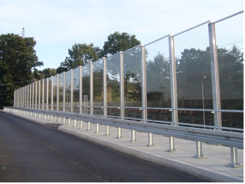 cast acrylic noise barriers (noise guard) at the motorway