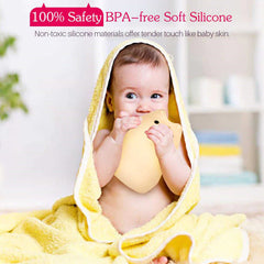 100% safe BPA free silicone soft candescent table lamp as baby holds it with his mouth licking it