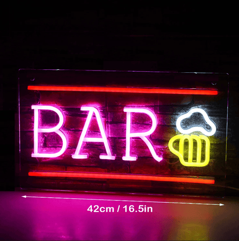 Neon bar et chope