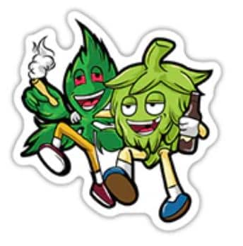 Sticker-autocollant-houblon-et-cannabis