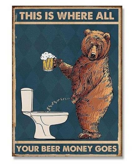 Poster wc humour biere deco bar