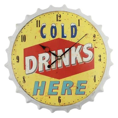 Horloge biere en forme de capsule de biere