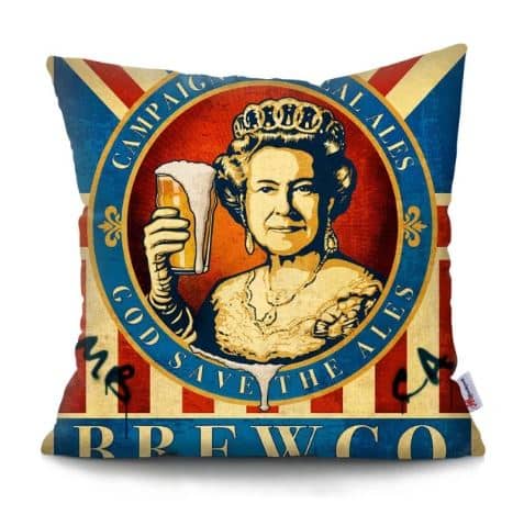 Housse de coussin bar reine d'Angleterre