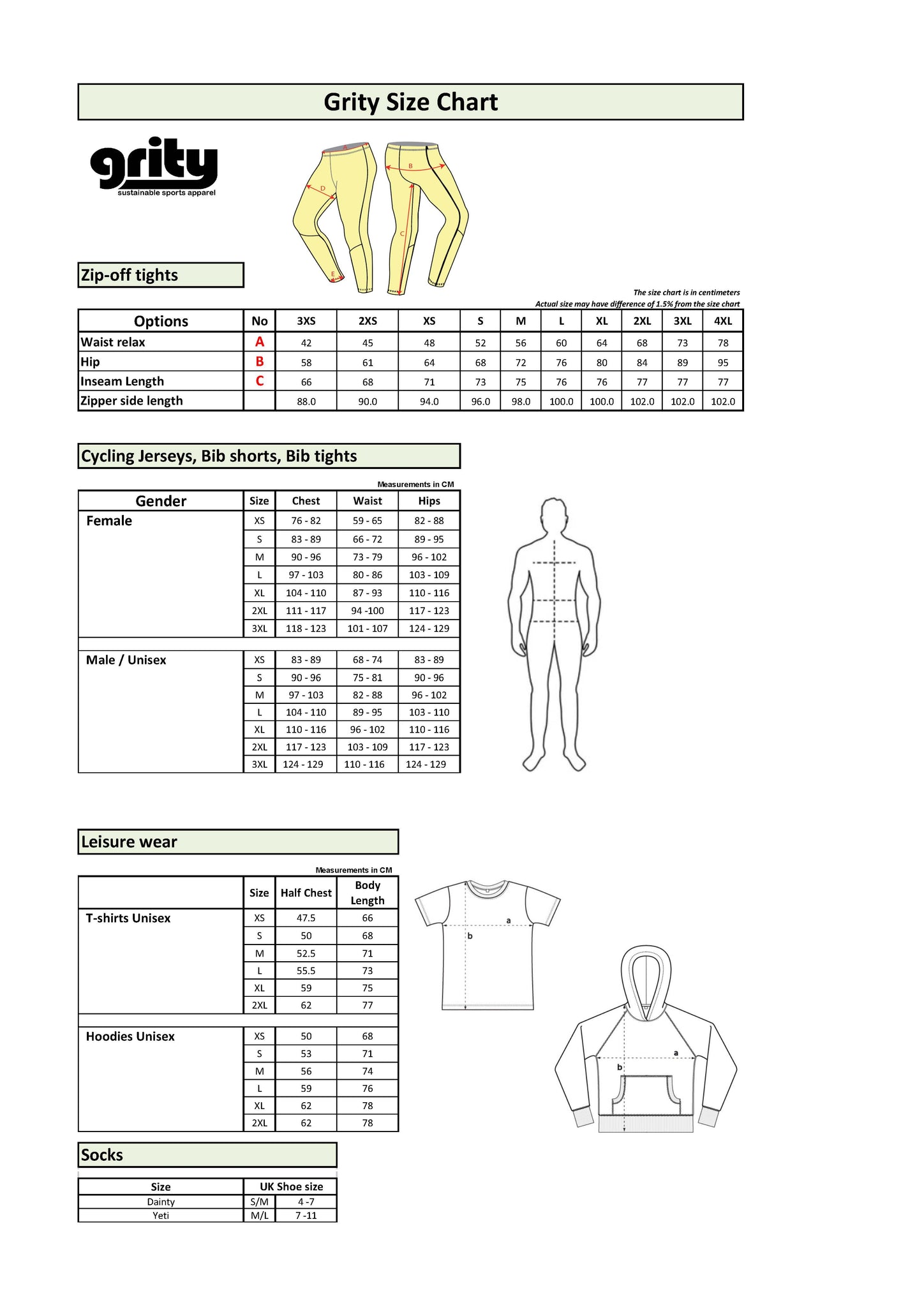 Size chart